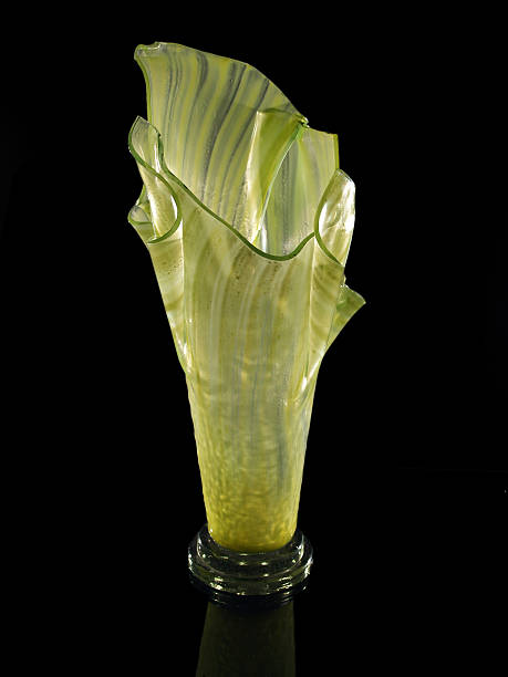 Orange glass vase stock photo