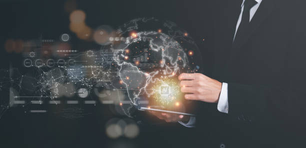 istock a man and virtual icon,modern cyberspace network technology concept,to communicate and connect information through a global society,innovative and scientific ideas,working through high speed internet 1449637125
