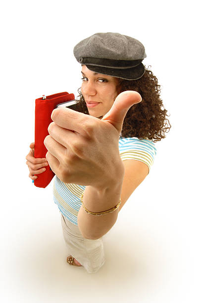 Thumbs up at in college stock photo