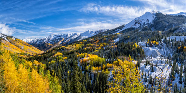 istock Autumn Snow Pano in the Red Mountains 1449638786