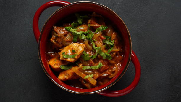 istock Spanish Chicken stew with tomatoes, onion and spices 1449639759