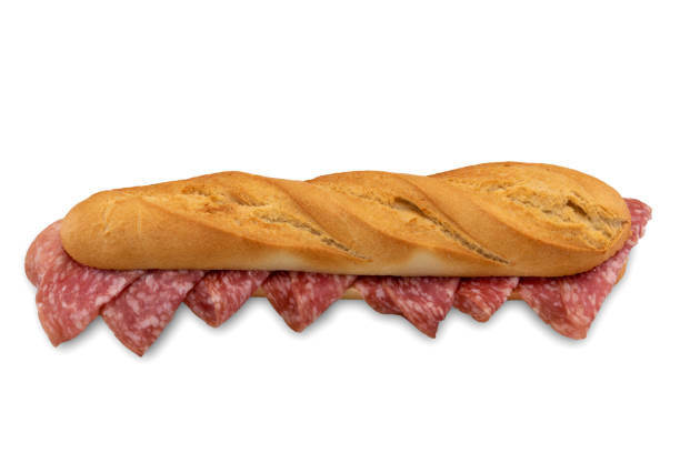 istock Mini baguette with salami sausage 1449641954