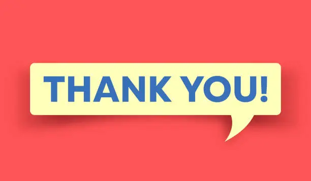 Vector illustration of Thank You Speech Bubble Design Element