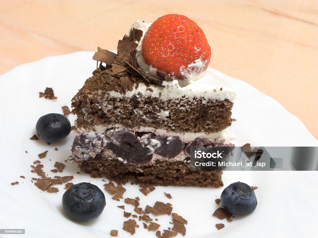 スライスのブラックフォレストケーキ - チョコレートのロイヤリティフリーストックフォト