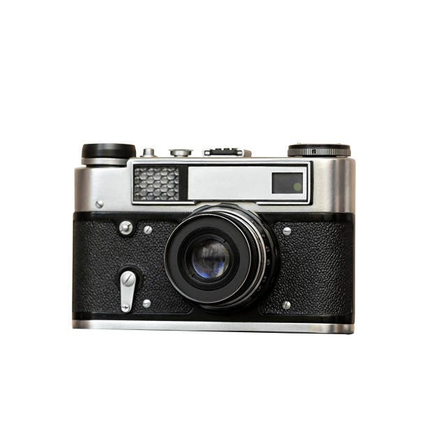 istock Vintage photo camera on a white background. 1449645833