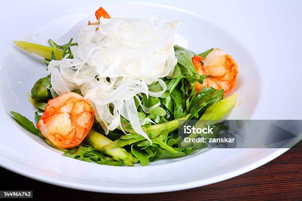 Insalata Verde Con Gamberoni Finocchio E Roquefort Formaggio - Fotografie stock e altre immagini di Alimentazione sana