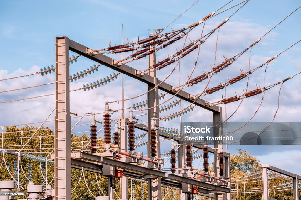 Consumer Substation Electrical Substation With Various Voltage Converters And Transformers ...