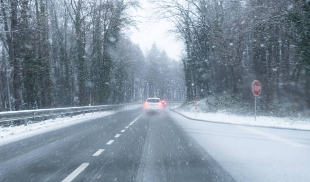 istock The first snow on the road 1449648217
