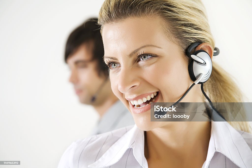 customer support male and female operators 20-29 Years Stock Photo