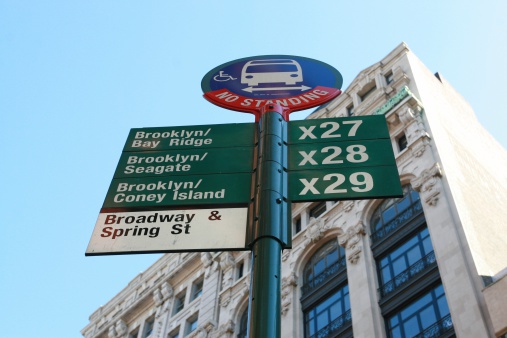 This is one of thousands of Bus Stops in New York City.  Since I live in the city and if you are looking for a particular sign or location on a bus stop, please feel free to contact me.