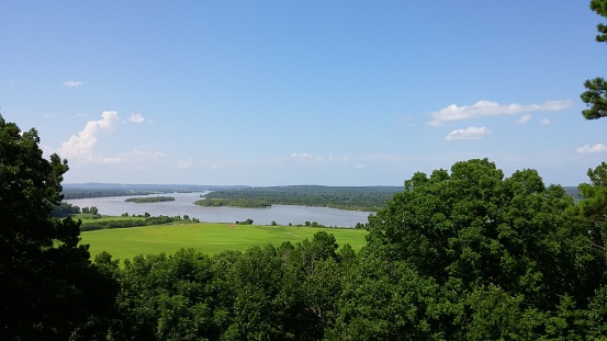The blue sky over Arkansas River valley on a sunny day
