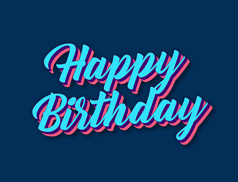 Happy Birthday. Retro style lettering stock illustration. Invitation or greeting card vector stock illustration