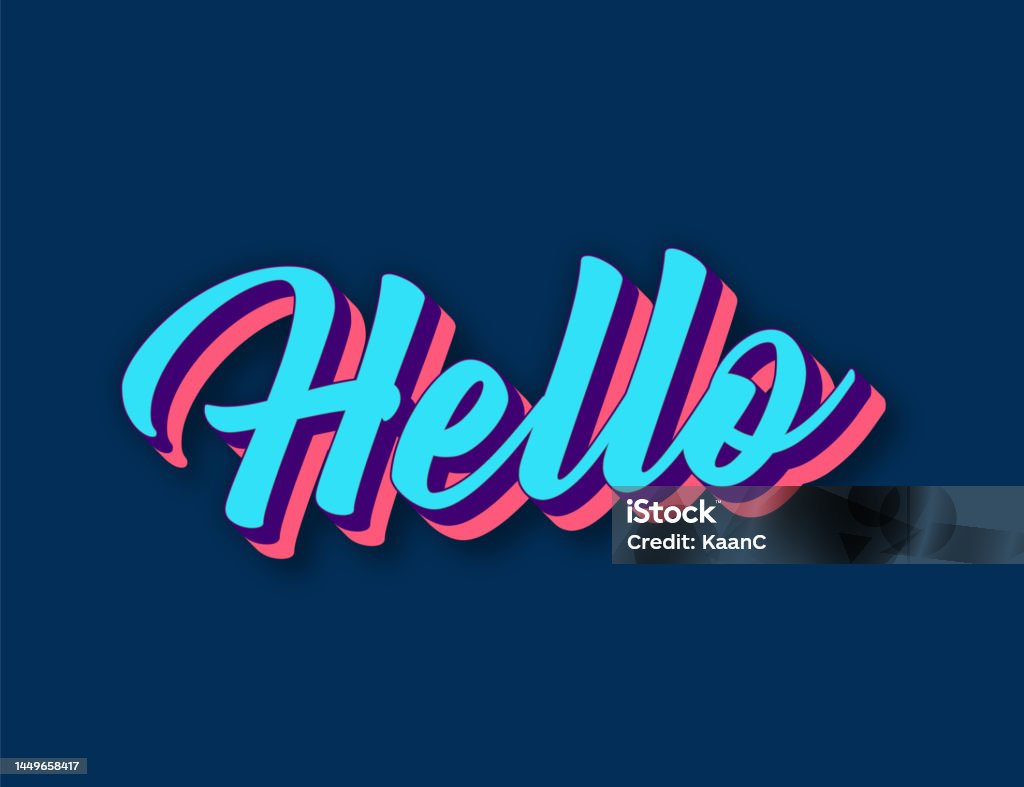 Hello Retro Hello Retro Style Lettering Stock Illustration Invitation Or Greeting ...
