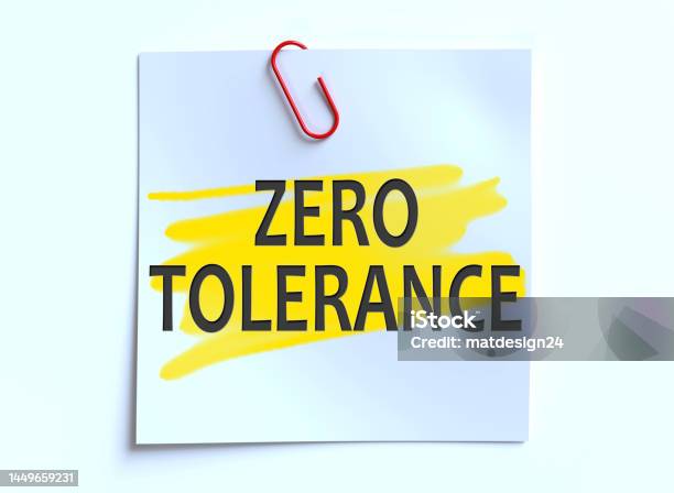 Zero Tolerance Stock Photo - Download Image Now - Community, Equality, Respect