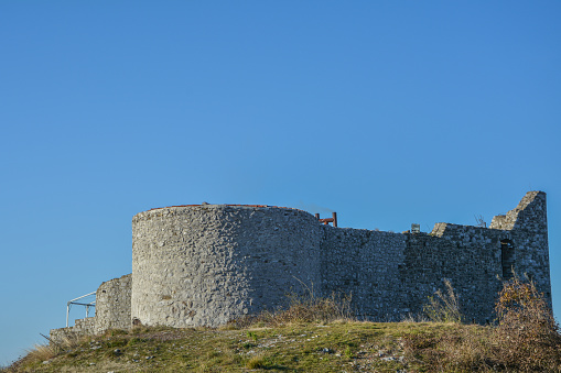 Socerb grad (castle) on a beautiful day with clear blue sky