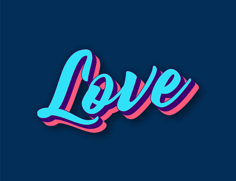 Love. Retro style lettering stock illustration. Invitation or greeting card vector stock illustration