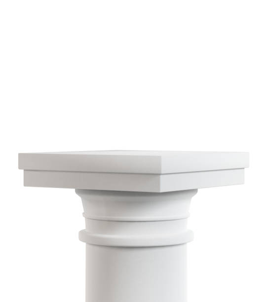 istock White podium isolated on white background. Elegant stage for product, cosmetic presentation. Luxury mock up. Pedestal or platform for beauty products. Empty scene. 3D rendering. 1449661512