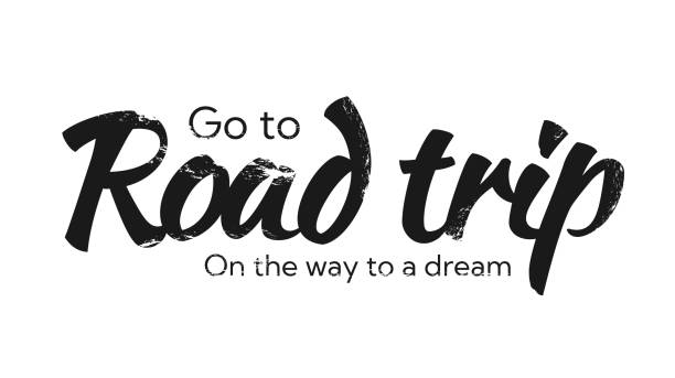 Way to dream. Go on trip, motivational poster or banner. Active lifestyle and adventure, camping and hiking, tourism. Lettering and quote. Vintage grunge style. Cartoon flat vector illustration