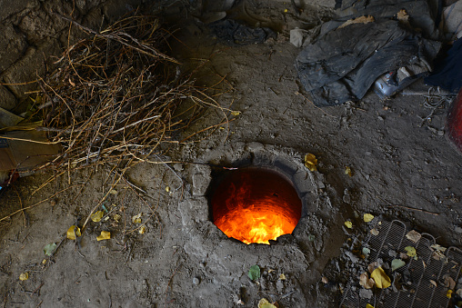 Armenian barbeque in tonir (tandoor) stone oven.