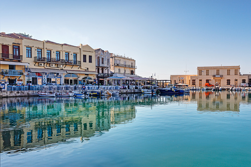 Rethymno's Venetian Harbour in Crete, Greece