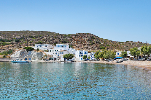 Summer vacation in Greece: views and landscapes of Cyclades islands. The island of Kimolos