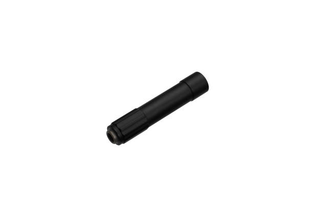 istock Black silencer for weapons. Suppressor that is at the end of an assault rifle. Isolate on a white background. 1449671217