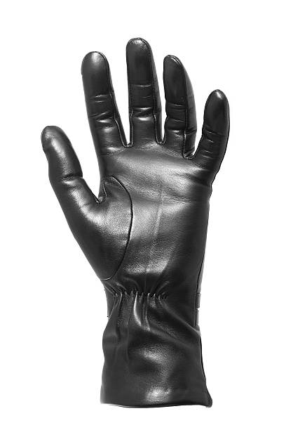 черные перчатки gesticulating - glove leather black isolated стоковые фото и изображения