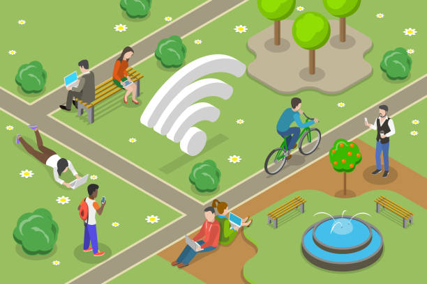 istock 3D Isometric Flat Vector Conceptual Illustration of Free WiFi 1449673275