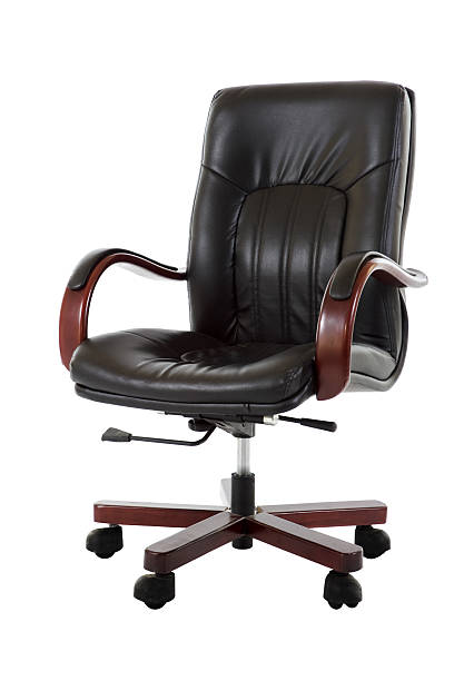 istock Comfortable leather business chair isolated in white 144967374