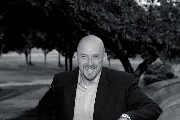 istock Happy Man in a Park Black and White 144967393