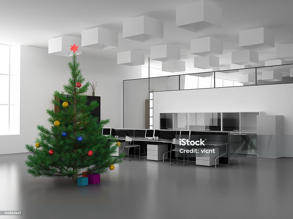 Il Natale in ufficio - Foto stock royalty-free di Moderno