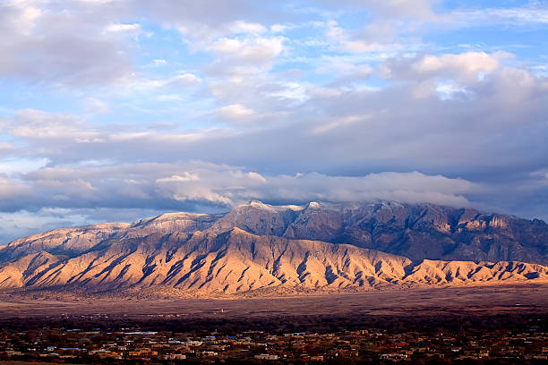 The Sandia's The Sandia Mountains east of Albuquerque, NM. bernalillo county stock pictures, royalty-free photos & images