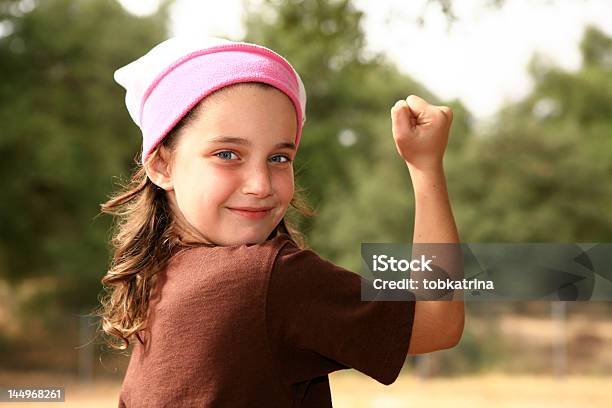 Girl Power Stock Photo - Download Image Now - Blue, Brown, Cheerful