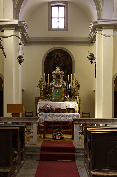 istock Altar in the old church 144968991