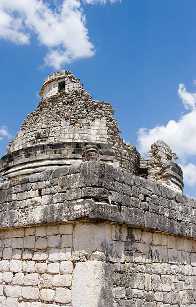 Ancient observatory in Chichen Itza Fragment 2 stock photo