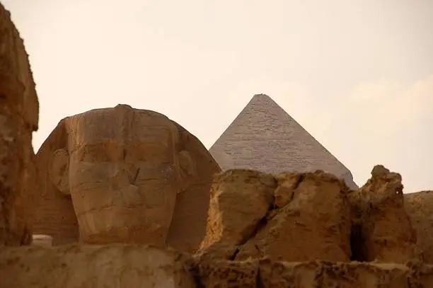 Photo of Sphinx and Chephren's Pyramid