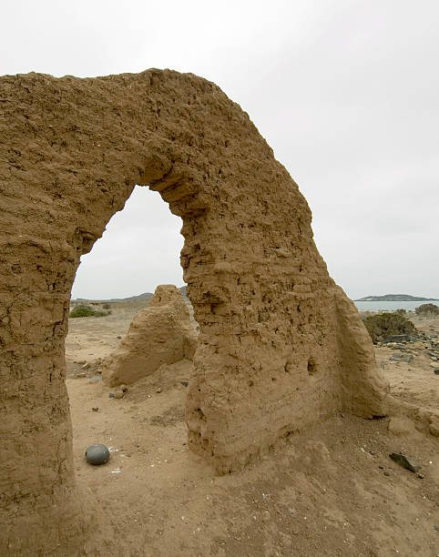 istock Ruined adobe arch by the beach, Chile 144970573