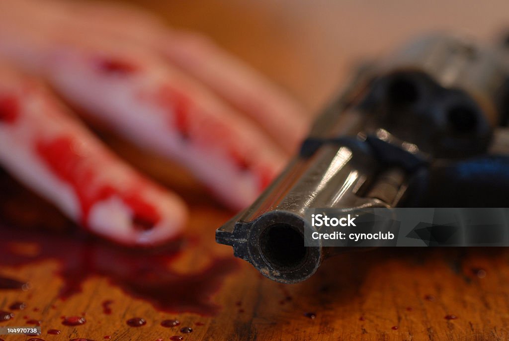 depression and suicide teenager who committed suicide from a bullet of revolver... Gun Stock Photo