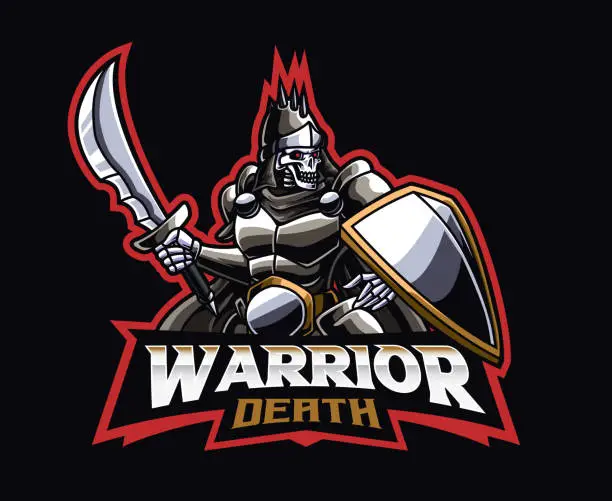 Vector illustration of Skeleton warrior mascot design