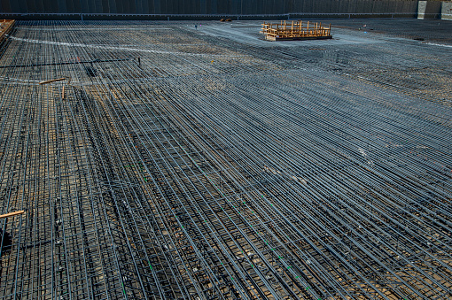 Reinforcing bar for the sub basement of a large office building.