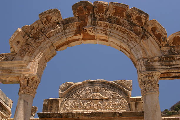 Ancient arch in Ephesus stock photo