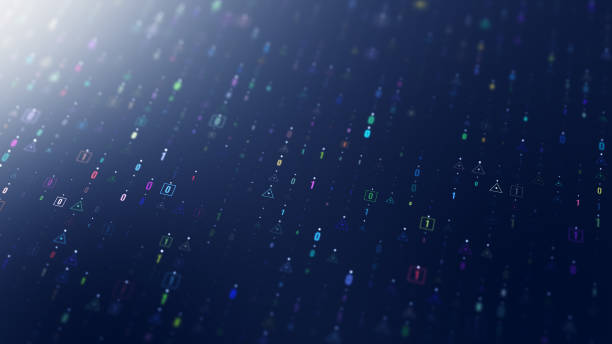 디지털 및 기술 배경 - binary code close up computer data stock illustrations