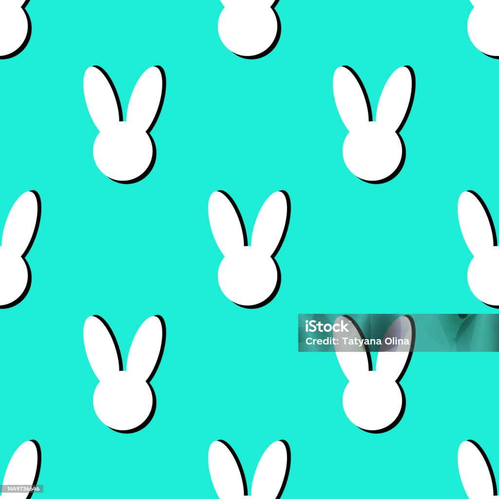 Hoa Văn Liền Mạch Với Đầu Thỏ Trắng Hình minh họa Sẵn có - Tải ...