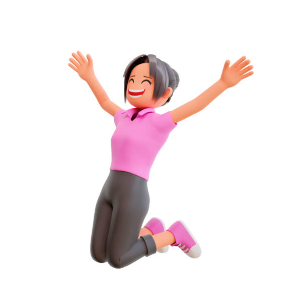 istock 3d illustration cute girl happy jump 1449737475