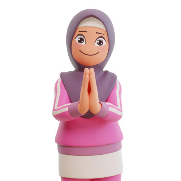 istock 3d render cute muslim woman sporty 1449737948