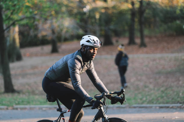 istock cyclist in Brooklyn, riding through the Prospect park 1449739288