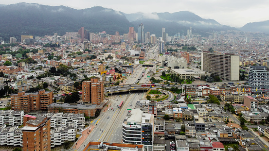 Beautiful aerial shot of Bogota, Colombia