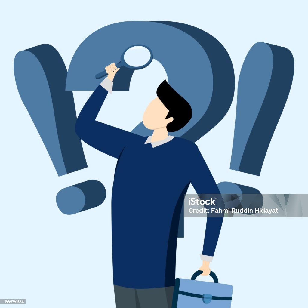 Observe Question Extend Curious Businessman Holding Magnifying Glass Observing Data With ...