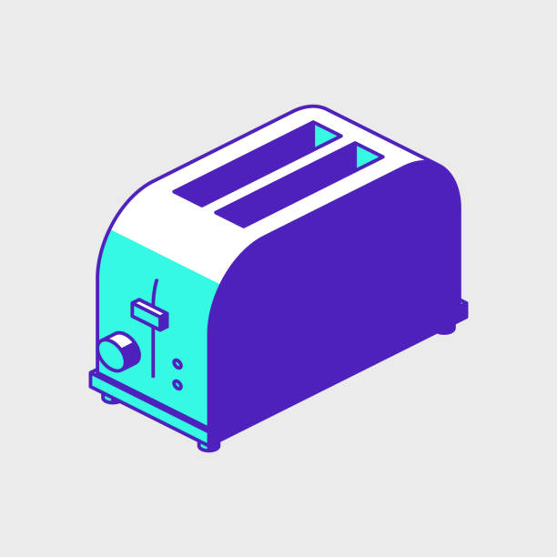 ilustrações de stock, clip art, desenhos animados e ícones de toaster isometric - torradeira