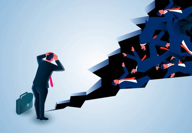 istock Employment crisis, career crisis, economic development has not yet recovered from the economic downturn, the economic crisis, a wide range of layoffs in various enterprises, a wave of unemployment, isometric desperate businessme 1449750659